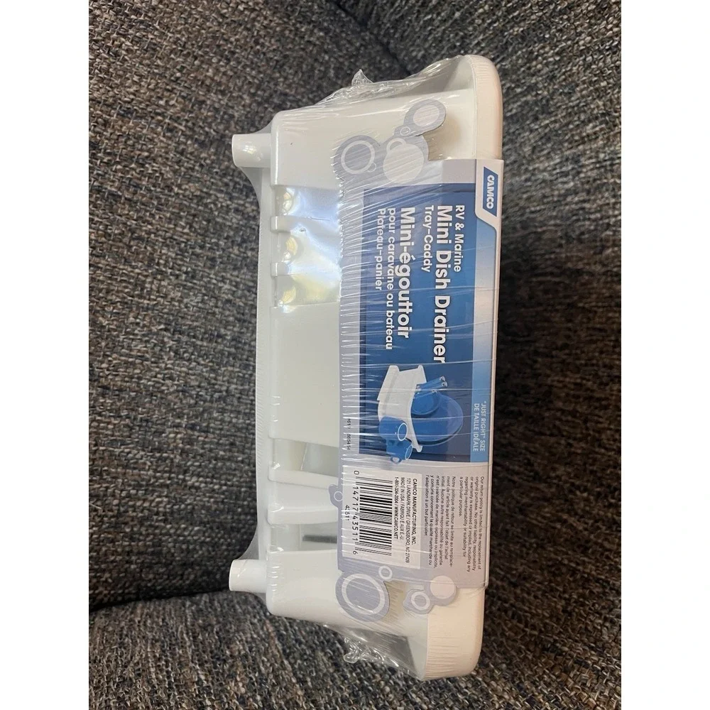 New! Camco RV Mini Dish‎ Drainer & Tray White Camper